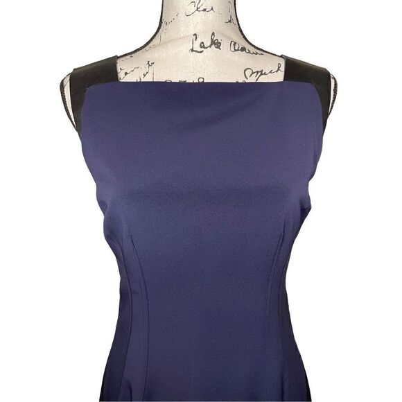 Elie Tahari color block shift dress with lamb leather shoulder straps, Size‎ 6 - Picture 3 of 12